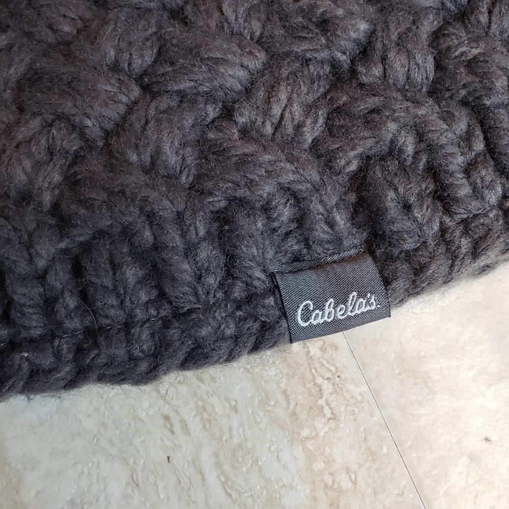 Cabelas Winter Pom Hat Snow Ski Gray Womens OS - Picture 2 of 5
